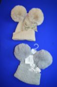 *2x Infant’s Bobble Hats Size: Newborn to 12 months