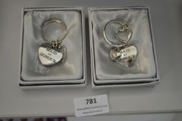 *2x Maid of Honour Heart Keyrings
