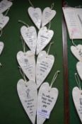 *8x Assorted Ceramic Heart Plaques