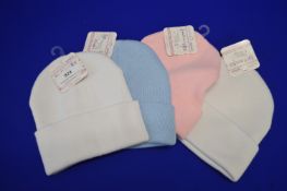 *4x Assorted Essentials Infants Hats Sizes: newborn to 12 moths