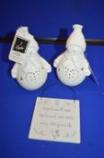*2x Porcelain LED Snowman Lanterns