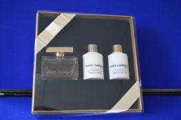 Dolce & Gabbana The One Ladies Giftset - 75ml EDP, 100ml Body Lotion, and 100ml Shower Gel