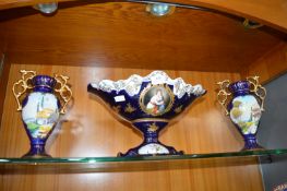 Continental Pottery Dish and Vases by Retter