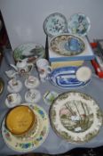 Assorted Pottery Items Including Childs Set, Decorative Plates, etc.