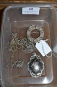 Assorted Silver Jewellery, Brooches, Pendants, etc. 30g total