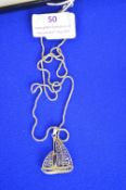 925 Sterling Silver Yacht Pendant and Silver Chain