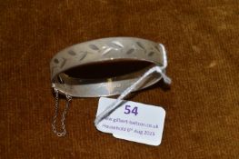 Sterling Silver Bangle with Leaf Design 29g