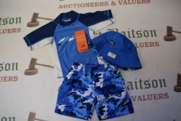 UV Skinz Boy’s Blue 3pc Swim Set with UV Protection Size: 12-18 months