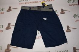 *Wear First Men’s Navy Blue Belted Cargo Short Size: 32