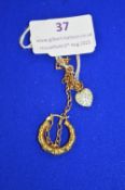 9ct Gold Chain with Heart Pendant and Single Earring 2.4g total (scrap)