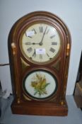 Victorian 8-Day American Clock with Floral Glass Panel by Seth Thomas of Connecticut