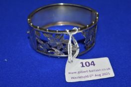 Hallmarked Sterling Silver Clasp Bracelet with Pierced Design - Birmingham 1884, 26g