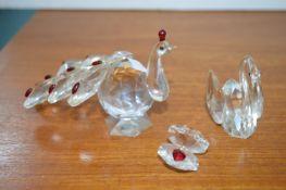 2x Crystal Swans