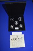 London Mint Silver Shield Five Coin Silver Sovereign Set with Certification