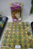 Tray of Large Vintage Glass Marbles, and a Furby
