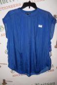 *Hilary Radley Blue Chiffon Top Size: L