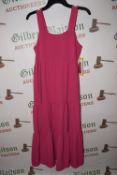 *Women’s Hot Pink Sun Dress with Adjustable Straps Size: S