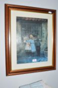 Framed Print of Children Looking in a Window