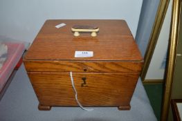 1930’s Oak Sewing Box and Contents