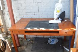 Wooden Desk with Inlet Lether Top