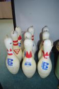 Set of 9 Ten Pin Bowling Pins by Brunswick