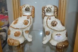 Pair of Reproduction Staffordshire Flatback Spaniels