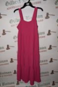 *Women’s Hot Pink Sun Dress with Adjustable Straps Size: S