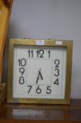 Deco Style Brass Framed Quartz Wall Clock