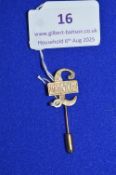 9ct Gold UKIP Lapel Pin 3.2g gross