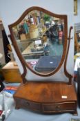 Edwardian Mahogany Shield Dressing Table Mirror