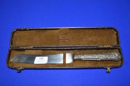 Hallmarked Silver Handled Carving Knife by Harrison Brothers - Sheffield 1906