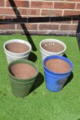 4x Glazed Terracotta Plant Pots