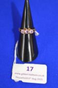 9ct Gold Triple Amethyst Ring 2.7g gross