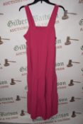 *Women’s Hot Pink Sun Dress with Adjustable Straps Size: M