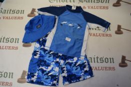 UV Skinz Boy’s Blue 3pc Swim Set with UV Protection Size: 7 years