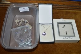 Assorted Sterling Silver Earrings, Pendants, and Chains