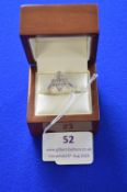9ct White Gold Ring with CZs 3.9g gross