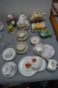 Assorted Pottery & Glassware Including Sandwich Pl