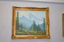Oil on Canvas Mountainscape by Gibson