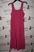 *Women’s Hot Pink Sun Dress with Adjustable Straps Size: S