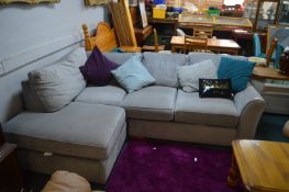Next Grey L-Shape Sofa with Cushions
