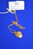 9ct Gold Locket & Chain 2.1g gross