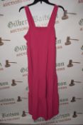 *Women’s Hot Pink Sun Dress with Adjustable Straps Size: M
