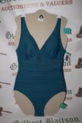 *DKNY Women’s Teal One-Piece Swimsuit Size: 12