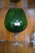 Large Vintage Green Glass Vase