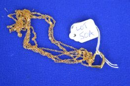 9ct Gold Triple Chain with Heart Pendant 3g