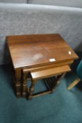 Nest of Three Solid Oak Tables