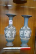 Pair of Small Doulton Jasperware Vases
