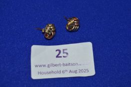 Pair of 9ct Gold Stud Earrings with Knotwork Design 0.7g