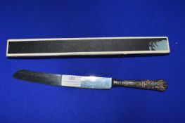 Hallmarked Silver Handled Bread Knife by Viners - Sheffield 1960